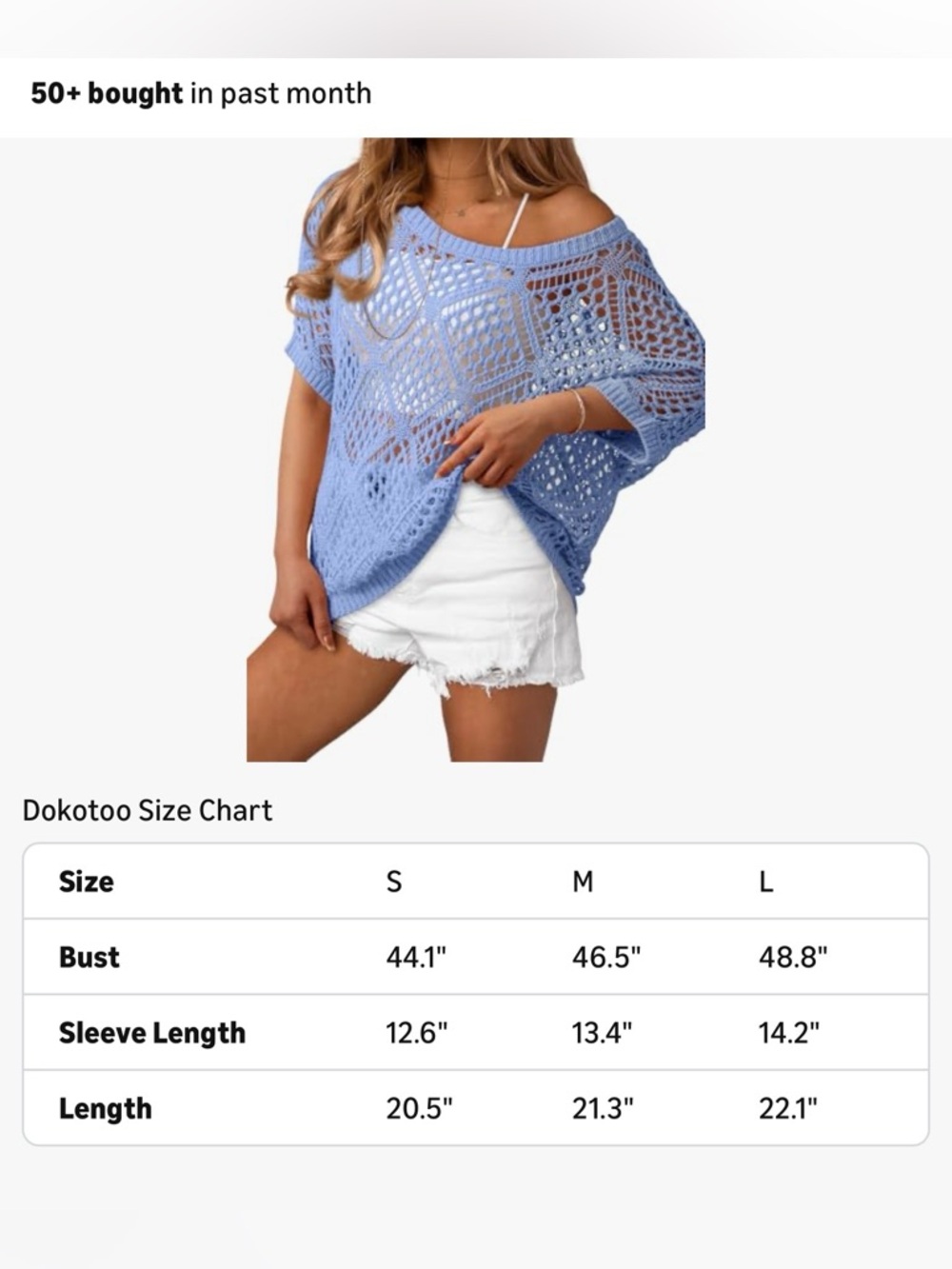 NWT Blue Crochet Cover-Up Top-S - Picture 14 of 17